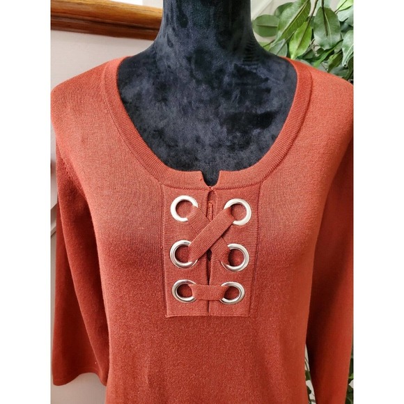 Inner Circle Women's Rayon Round Neck Long Sleeve Knee Length Dress Size X-Large - Picture 5 of 12